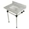 Kingston Brass 30X22 Marble Vanity Top W/ Acrylic Feet Combo, Marble/Black KVPB30MASQ0 - alternate 1
